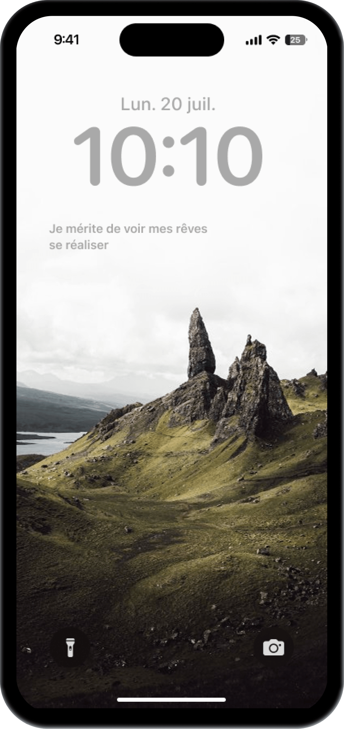 Le widget Sedum sur un écran verrouillé